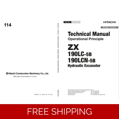 HITACHI ZX190LC-5B, ZX190LCN-5B TECHNICAL MANUALS